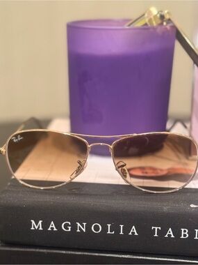 Ray-Ban Gold Frame Sunglasses with Brown Lenses in Very Good Condition